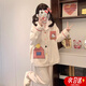 黎夢(mèng)柔凱蒂貓法蘭絨睡衣女款秋冬季加厚珊瑚絨學(xué)生家居服套裝 【女】 L  （體重95-115）