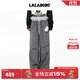 LALABOBO【商場(chǎng)同款】LALABOBO休閑長(cháng)褲25年秋新潮原創(chuàng  )慵懶風(fēng)格子寬松褲子 黑色 S