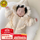 G.DUCKKIDS小黃鴨嬰兒棉服連體衣女滿(mǎn)月公主哈衣百天冬季保暖抱衣外出服寶寶 淺黃色 80cm 80