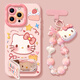 顧影適用蘋(píng)果17promax手機殼iphone17新款hellokitty凱蒂貓16粉17air可愛(ài)max帶掛繩支架防摔16pro女款 【kt小熊+鏡子支架+掛鏈】硅膠軟殼-鏡頭保護 iPhone 1
