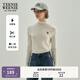Teenie Weenie【多性能肌底衣】小熊長(cháng)袖T恤女秋冬刺繡半高領(lǐng)打底衫女 象牙白 L (170)
