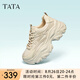 他她（TATA）泡泡鞋厚底老爹鞋女鞋子夏季透氣黑色輕便增高休閑運動鞋WOG04AM3 杏色(小香風(fēng)款) 37