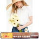 ELLE KIDS童裝 法式娃娃領(lǐng)甜美風(fēng)襯衫女童夏季新款泡泡袖雪紡上衣 白色 165 (M)