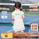 戴維貝拉（DAVE＆BELLA）汽水棉學院風連衣裙女童衣服運動兒童裙子夏裝新款童裙寶寶百褶裙 白色【現(xiàn)貨】 120 cm（建議身高110-120cm）