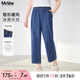 MsShe【冰爽天絲牛仔褲】大碼女裝2025夏季胖mm顯瘦錐形九分褲子 牛仔中藍(lán)色現(xiàn)貨 2XL