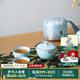 萬(wàn)仟堂（Edenus）高檔旅行茶具套裝 快客杯帶便攜包七夕情人節禮物禮盒 稱(chēng)心如意 A 粉青釉 一壺2杯