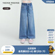Teenie Weenie Kids小熊童裝25年夏新女童微闊腿薄款彈力斜紋牛仔褲 淺藍色 160 cm