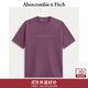 Abercrombie & Fitch男裝25秋新款美式復古棉質(zhì)寬松字母LOGO圓領(lǐng)短袖T恤175-5430 紫紅色 S (175/92A)