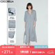 COCOBELLA氣質(zhì)灰簡約長袖連衣裙優(yōu)雅氣質(zhì)通勤兩穿外套開衫FR0048 氣質(zhì)藍調(diào) S