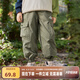 左西童裝男童褲子秋款兒童工裝褲秋裝2025新款中大童洋氣沖鋒褲 綠色 130 建議身高130cm左右