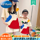 A 21 FUNB親子裝2025夏季母女裝新款一家三口母子裝純·棉短袖親子活動(dòng)T恤潮 拼色奶牛T恤 175 成人XL碼 【170斤以內(nèi)】