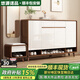 悠源諾品實(shí)木鞋柜家用門(mén)口入戶(hù)柜換鞋凳一體靠墻可定制入戶(hù)鞋柜大容量鞋架 【深胡桃+白】140長(cháng)鞋柜+換鞋凳