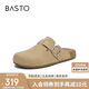 百思圖25夏商場(chǎng)同款復古休閑勃肯鞋平跟女單鞋A9080BH5 杏色 37