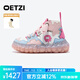 OETZI融冰新系列 牛皮革高幫潮鞋時尚休閑女鞋 顏值小丑鞋 專柜同款 白色/粉色/藍(lán)色/玫紅色T24341610 38