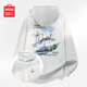 名創(chuàng  )優(yōu)品（MINISO）連帽衛衣男生2026新款潮牌cleanfit重磅上衣春秋外套寬松套頭衫男 白花灰(雪山森林胸標_背標) M /170(男女同款)