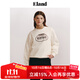 ELAND衣戀衛衣女圓領(lǐng)落肩微寬松簡(jiǎn)約斜紋繡格雷系上衣套頭衫 象牙白/白色(39)Ivory S 160