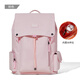 波斯丹頓雙肩包男電腦包帆布感書(shū)包大學(xué)生旅游大容量旅行背包 粉色【可放16寸以?xún)入娔X】