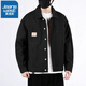 真維斯（Jeanswest）春秋款牛仔外套男士潮牌2026新款純棉高街工裝夾克寬松休閑上衣服 MS302黑色 XL 150-170斤