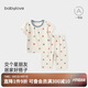 babylove男女寶寶家居服套裝夏季薄款短袖上衣九分褲兩件套空調(diào)服可愛睡衣