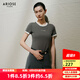 艾諾絲雅詩(shī)【商場(chǎng)同款】2025夏季新品休閑短袖字母圓領(lǐng)T恤上衣女40516125 煙草灰 S