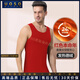 UOSO本命年紅色保暖背心男桑蠶絲加絨加厚大碼發(fā)熱德絨男士保暖內衣 朱紅-男【套裝】 2XL (140-160斤)