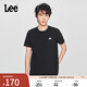 Lee商場(chǎng)同款25新品標準版圓領(lǐng)三角Logo男短袖T恤休閑LMT010014K99 黑色 XL