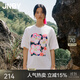 JNBY/江南布衣春秋T恤女復古新中式手繪印花純棉寬松圓領(lǐng)5O2113980 105/半漂白 M
