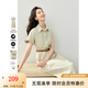 梵希蔓休閑通勤連衣裙女2025年夏新款Polo領(lǐng)收腰顯瘦襯衫純棉裙子 M7075 豆綠色 L