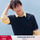 TOMMY HILFIGER【輕柔感】25夏季男純棉珠地網(wǎng)眼休閑鑲邊袖口短袖上衣T恤38630 藏青色DW5 S （推薦：120-135斤）