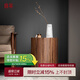 良年（LIANGNIAN）實(shí)木沙發(fā)小邊幾黑胡桃圓形簡(jiǎn)約復(fù)古創(chuàng)意多功能床頭邊柜 黑胡桃木