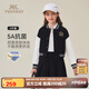 英氏（YEEHOO）女童套裝兒童棒球服裙子兩件裝中大童裝休閑學(xué)院風(fēng)秋裝 黑色 140