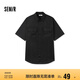 森馬（Semir）短袖T恤男裝純棉襯衣外套工裝做舊水洗夏季上衣101324104111