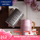 Lomonosov俄皇【新婚禮物】高檔馬克杯水杯情侶對杯骨瓷高顏值瓷器STAR系列 STAR馬克杯粉黑對杯