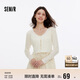 森馬（Semir）針織開(kāi)衫女短款蕾絲V領(lǐng)夏季2025溫柔蝴蝶結修身上衣109325106001