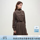 范思藍(lán)恩23FS14521 格子襯衫連衣裙女冬季內(nèi)搭學(xué)院風(fēng)復(fù)古百褶裙子 棕咖格紋 S