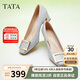 他她（TATA）粗跟單鞋百搭高跟女鞋春季7YO01AQ4 蘭灰 37