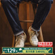 馬登荒漠沙丘復(fù)古德訓(xùn)鞋男夏季新款小眾帆布運(yùn)動(dòng)休閑鞋輕便軟底板鞋 納瓦霍黃  馬登工裝 41