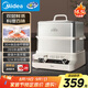 美的（Midea）穿透蒸電蒸鍋16.5L雙層大容量多功能鍋 外置加水預(yù)約保溫多用途鍋不銹鋼ZGC302352【采銷力薦】