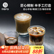 Hero 日式錘紋杯透明玻璃咖啡杯耐高溫茶杯防滑水杯手沖咖啡杯 90ml-日式錘紋杯-一只裝