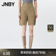 JNBY/江南布衣25春休閑褲女復古做舊通勤闊腿中褲燈芯絨5P2E10870 253/茶卡其 M