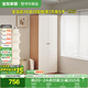 全友家居奶油風(fēng)二門(mén)衣柜臥室家用出租房靠墻落地收納柜子成品衣櫥家具