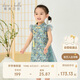 戴維貝拉女童連衣裙夏裝兒童國風(fēng)漢服旗袍裙子寶寶復(fù)古印花裙