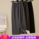 歐貝汐黑色半身裙女春秋冬季新款高腰開(kāi)叉包臀直筒長(cháng)裙a字中長(cháng)款一步裙 黑色 XL