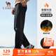 駱駝（CAMEL）加絨運動(dòng)褲男寬松休閑直筒針織長(cháng)褲 J13CAVL6034 幻影黑 XXL
