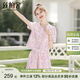 絲柏舍蕾絲時尚套裝2025夏裝新款女裝短袖上衣搭短褲兩件套S52B1457N