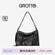 GROTTO個(gè)樂(lè )25年新款SoftCollar保齡球包單肩包小號中號通勤斜挎包 經(jīng)典黑M 亮銀