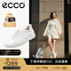 愛(ài)步（ECCO）板鞋女鞋 25年牛皮休閑板鞋系帶鞋平底鞋女 柔酷470843 HL 白色/銀色47084361144 39 (245mm)