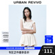 UR七夕2025春季新款女裝撞色蕾絲飄帶U領(lǐng)無(wú)袖修身連衣裙UYY750014 米黃 (偏短) L