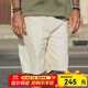 AKSERIESAK男裝夏季新復古回潮系列時(shí)尚百搭海錨繡花休閑短褲男2214203 米白 M