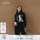 Calvin KleinJeans秋冬女士通勤ck純棉撞色字母圓領(lǐng)內搭寬松針織衫J224779 BEH-太空黑 S